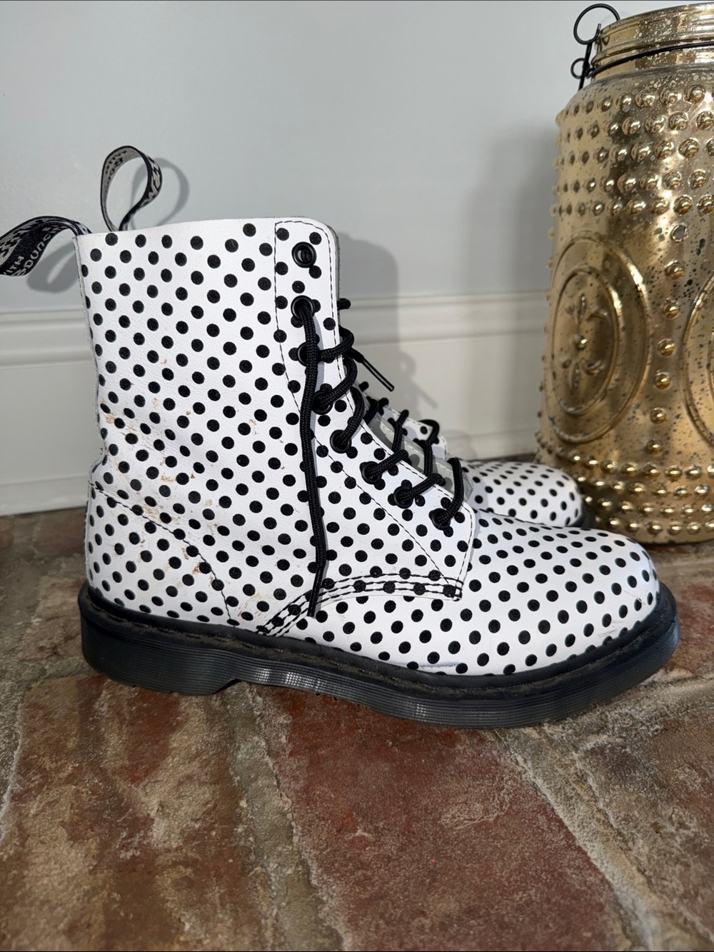 ⭐️Dr. Martens Pascal Polka Dot Combat Boots⭐️ - Picture 3 of 7